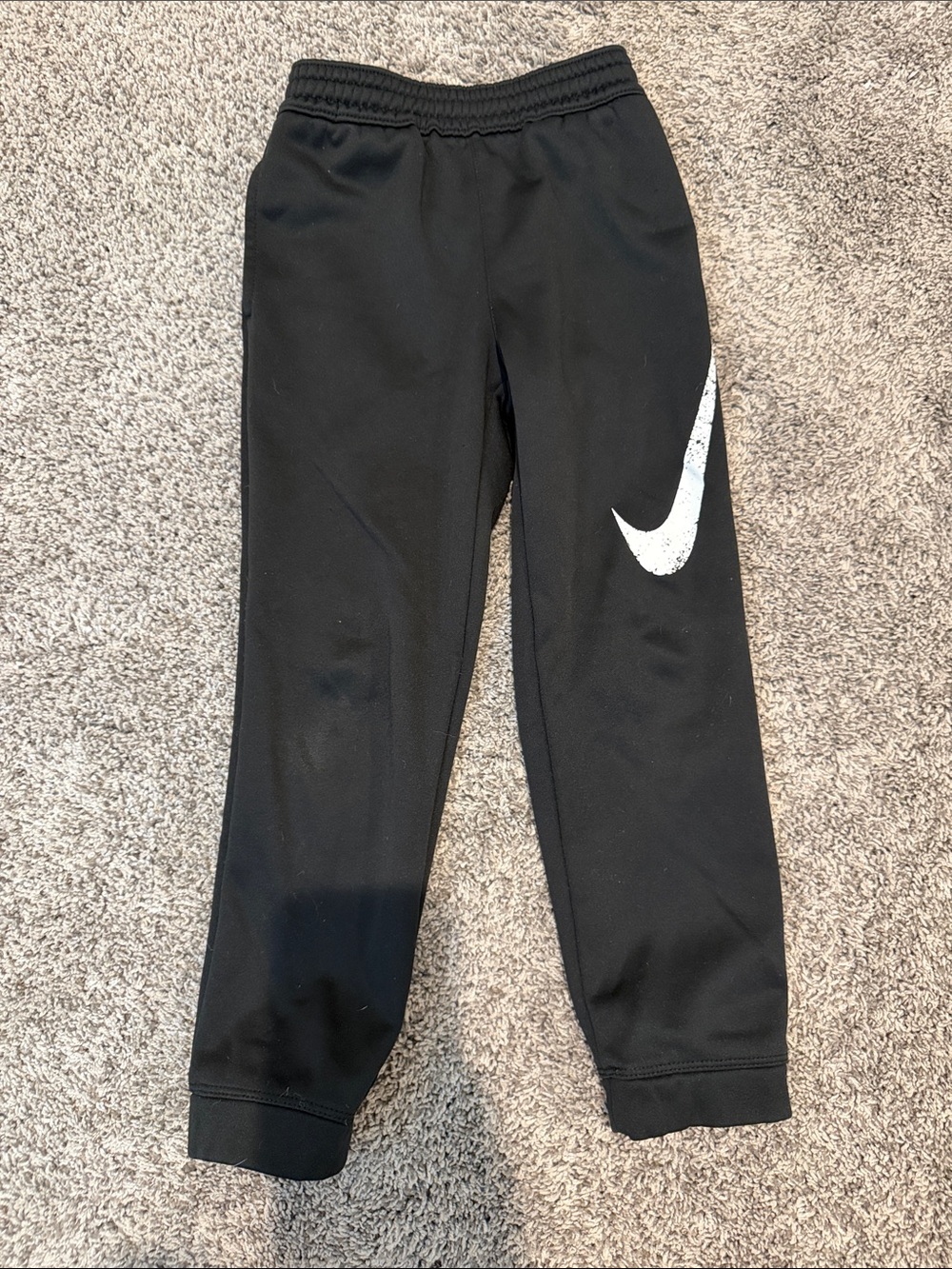 Nike Black Kids Joggers with White Swoosh